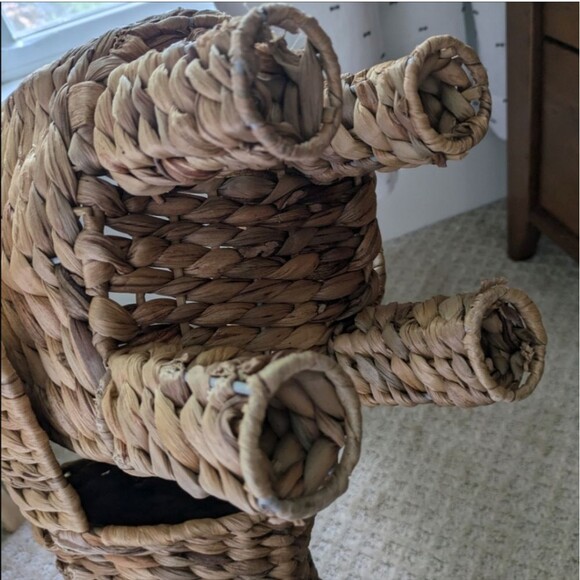 Opalhouse Rattan Elephant Basket Natural - 15.7" x 12.2" retired discontinued - Picture 7 of 7